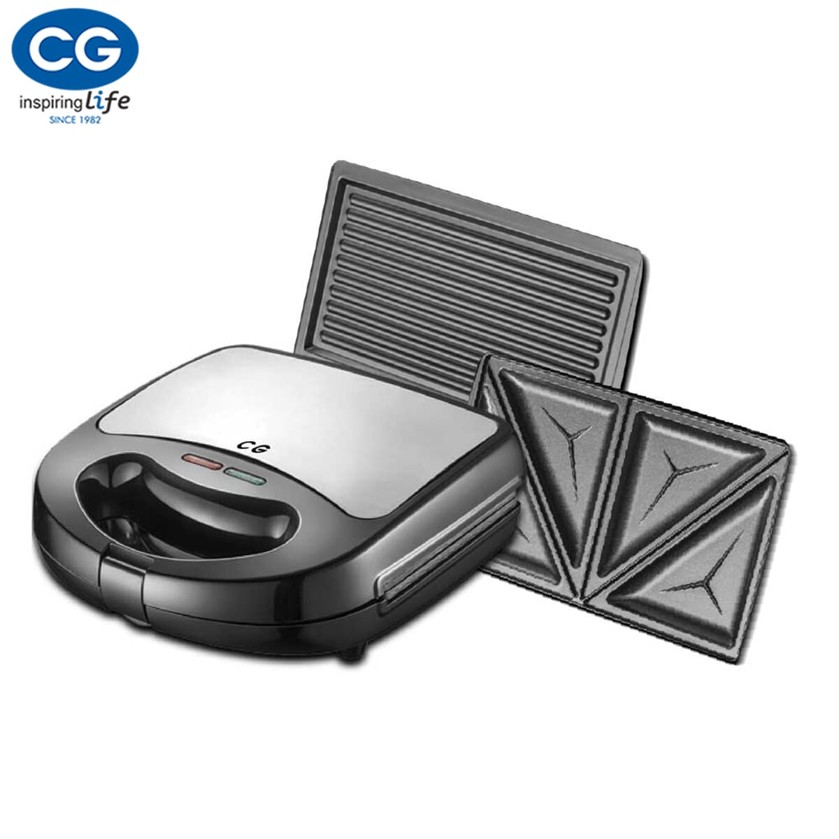 CG 2 Slice Interchangeable Sandwich & Grill Maker - CGSM201D